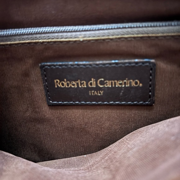 Roberta di Camerino Vintage Brown Monogram Fabric/Leather Baguette - Picture 5 of 7